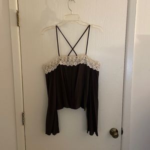 Off the shoulder Olive Green Blouse